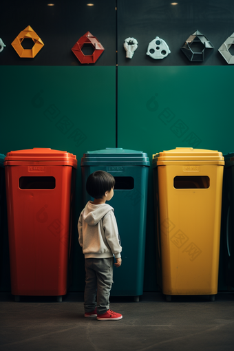 可循环垃圾分类垃圾箱环境