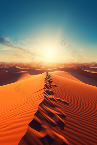 沙漠风景大漠自然风光高温地带