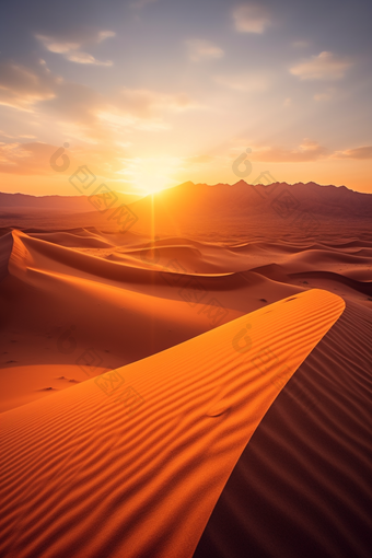 沙漠风景大漠沙丘高温地带