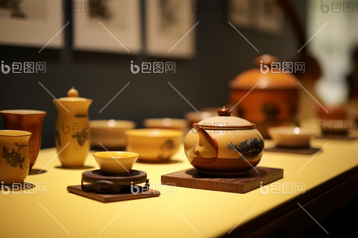 中式茶桌陈设传统文化家居装饰图片-包图网