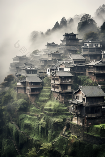 苗寨建筑风光山区风情图片