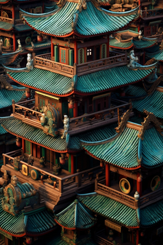 中国风屋檐建筑摄影图13