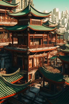中国风屋檐建筑摄影图4