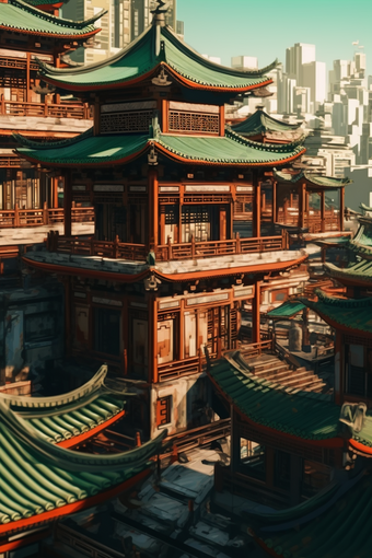 中国风屋檐建筑传统建筑图片