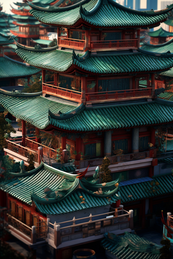 中国风屋檐建筑传统建筑东方文化