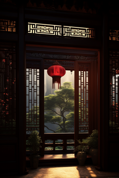 中国风古代建筑窗户摄影图13
