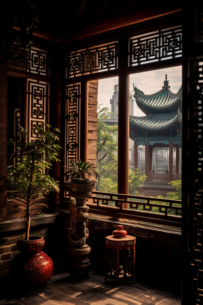 中国风古代建筑窗户传统文化古典建筑
