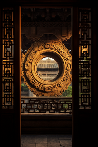 <strong>中国风建筑</strong>窗户传统文化东方风韵
