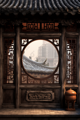 中国风<strong>建筑</strong>窗户传统文化图片
