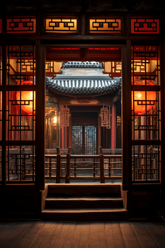 中国风建筑窗户摄影图15