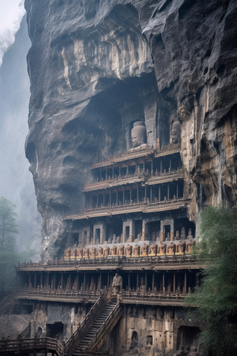 <strong>中国古代</strong>石窟建筑佛教文化图片