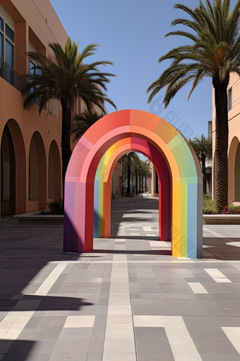 彩虹形状的门彩虹门入口设计