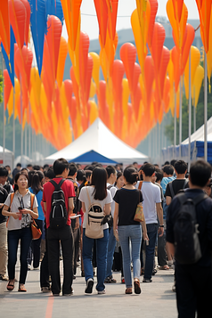 秋季招聘会现场展位求职摄影图15