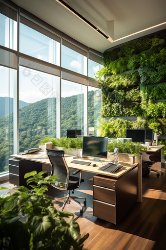 <strong>郁郁葱葱</strong>的绿色景观办公室环保环境