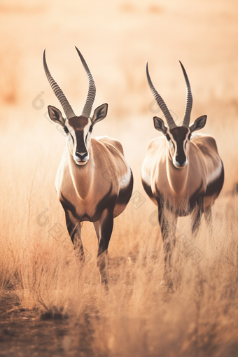 藏羚羊保护动物草原生态自然摄影