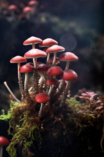 灵芝蘑菇<strong>菌类</strong>自然生态野生菌