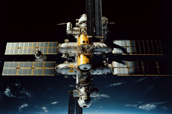 太空航行的空间站地球科技