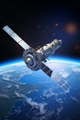 空间站遨游太空国际科幻