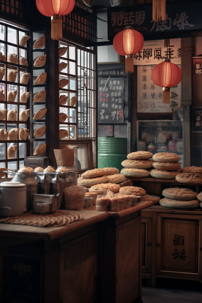 中国包子铺美味包子传统美食