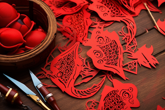 传统春节剪纸剪窗花剪纸艺术图片