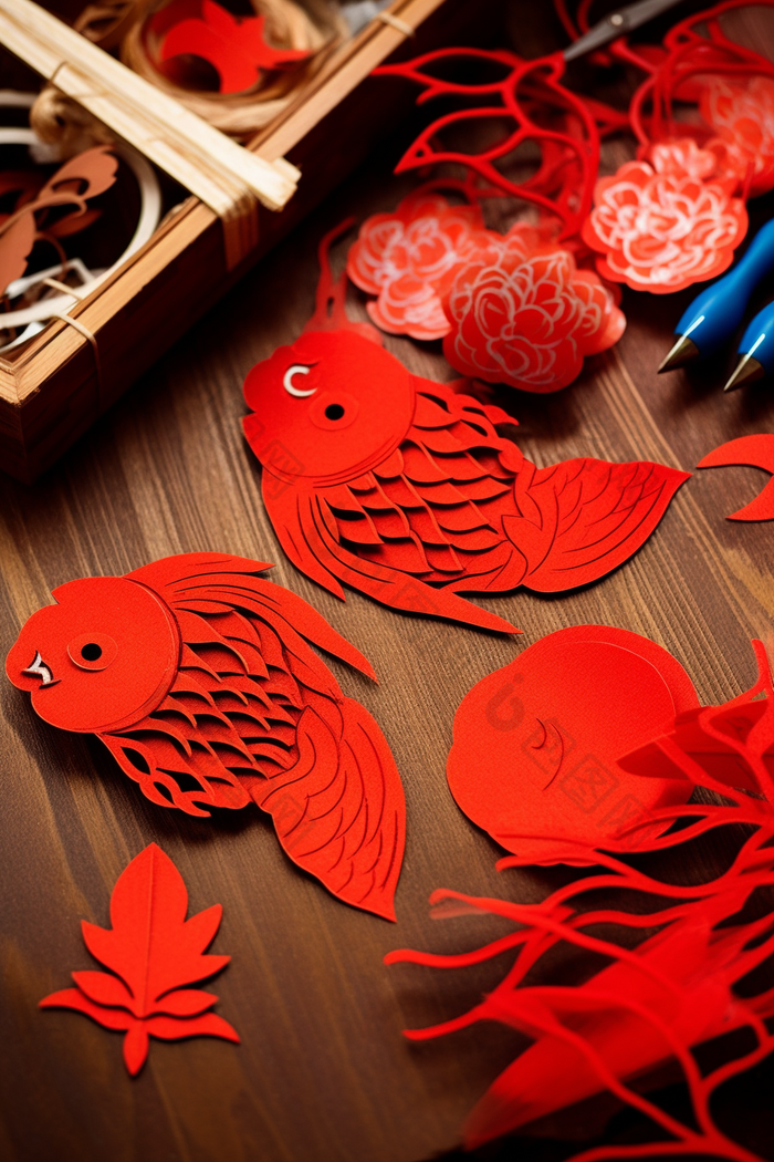 传统春节剪纸剪窗花剪纸艺术春节装饰