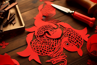 <strong>传统春节</strong>剪纸剪窗花剪纸艺术手工剪纸
