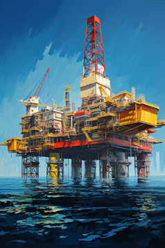 海上石油海上平台摄影图1