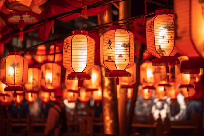 中国传统节日元宵节灯谜灯笼装饰民俗活动