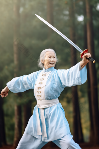 中国传统舞剑舞剑<strong>表演</strong>剑法技艺