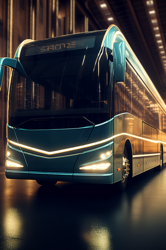 新能源科技感<strong>公交车</strong>环保车辆运输