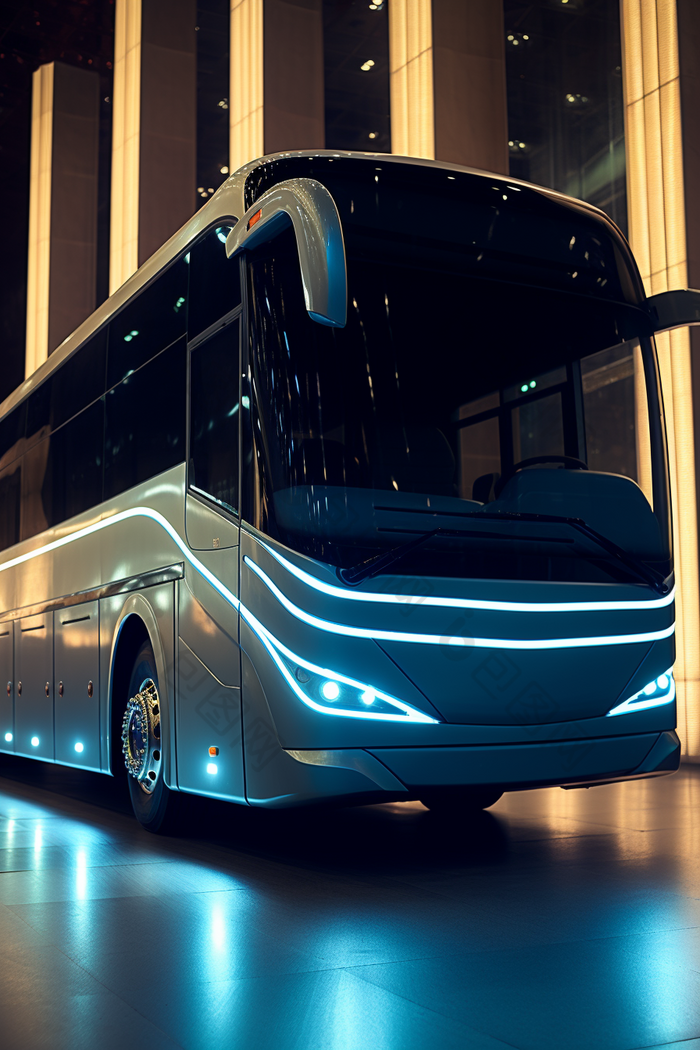 新能源科技感公交车环保现代科技