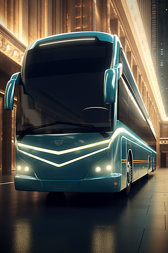 新能源科技感公交车环保公共交通