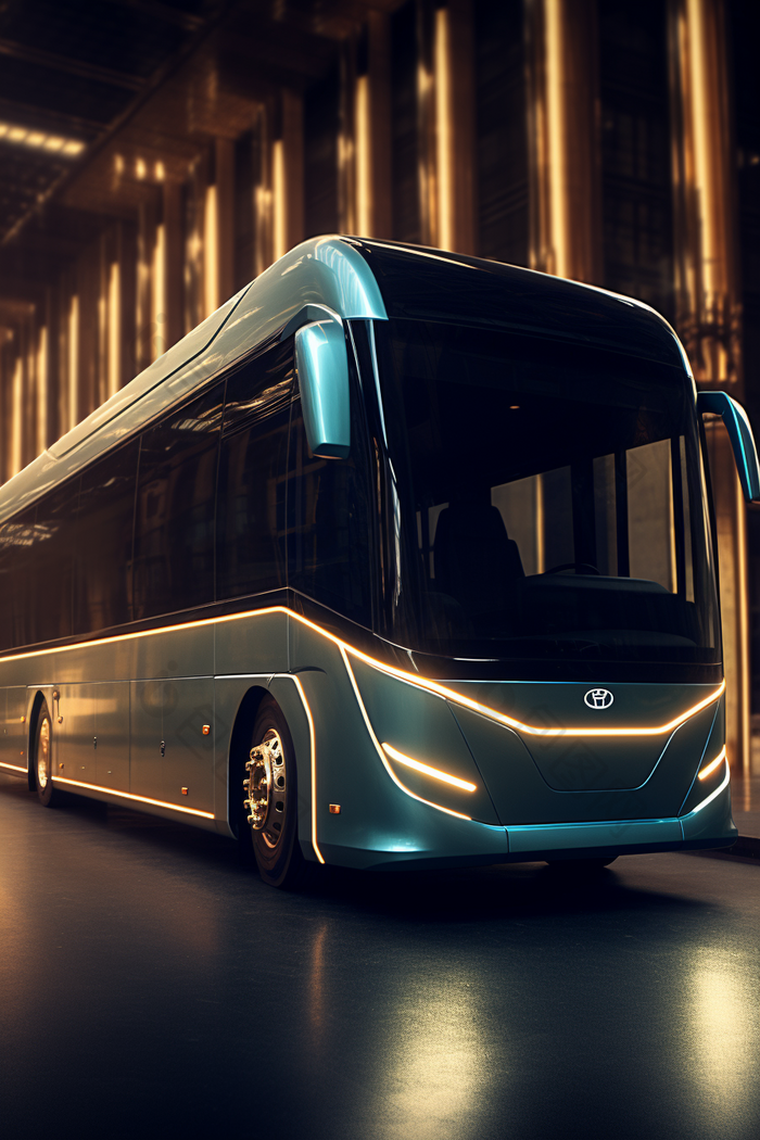 新能源科技感公交车环保减排
