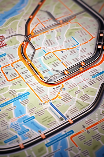 地铁线路地图城市地铁网络公共交通图