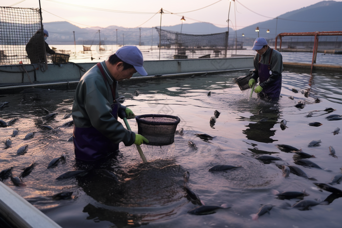 海洋渔业养殖设备收获