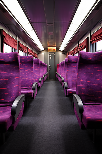 高铁车厢内部座位内部装饰现代化