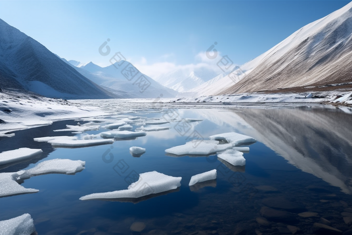 冰川融化自然环境图片