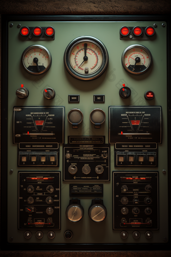 核电站中央控制室机械按钮