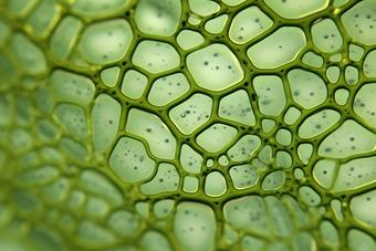 显微镜下的植物细胞壁纤维素真核细胞