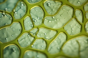 显微镜下的<strong>植物</strong>细胞壁纤维素细胞分裂