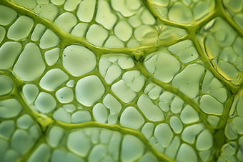 显微镜下的植物细胞壁纤维素生物