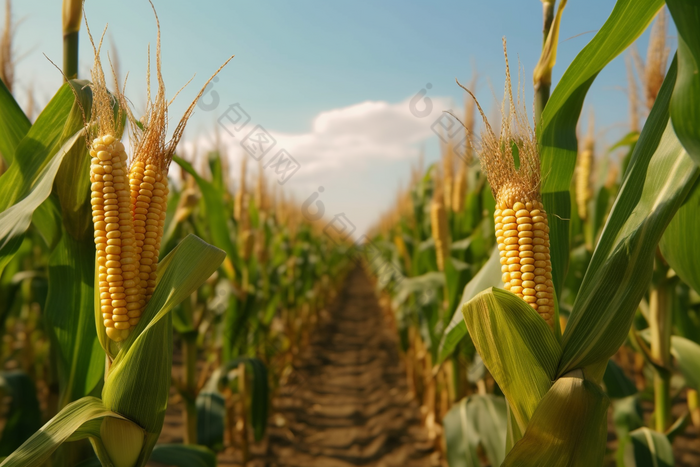 玉米种植粮食农田农村风光