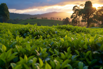 茶山作物农田茶叶种植