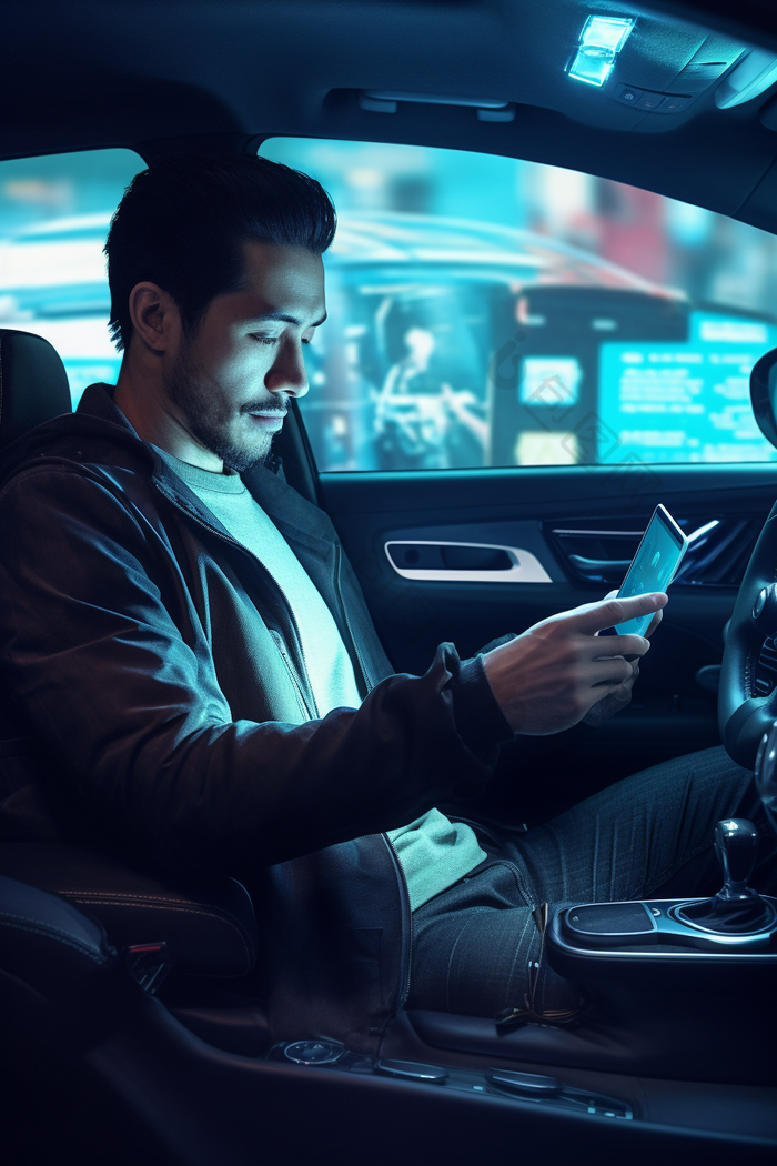 商务智能自动驾驶虚拟屏幕交通工具