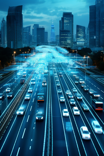 智能车联网科技交通系统街道