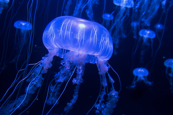 海洋中的水母<strong>生物</strong>漂浮