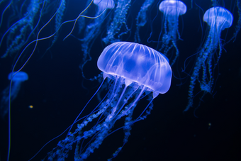 海洋中的水母海底生态群