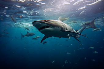 海洋中的鲨鱼海洋中的掠食者行为