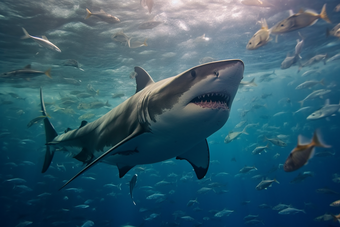 海洋中的鲨鱼海洋中的掠食者保护