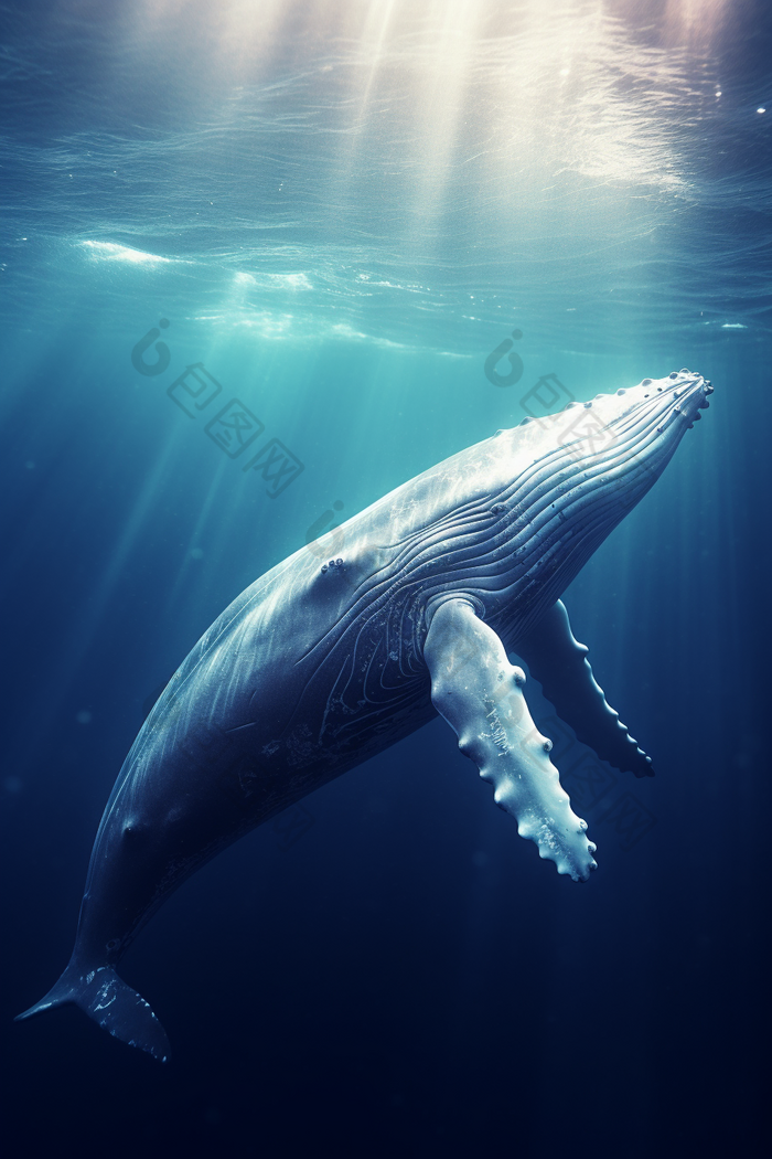 海洋中的鲸鱼海洋中的巨型生物海洋哺乳动物
